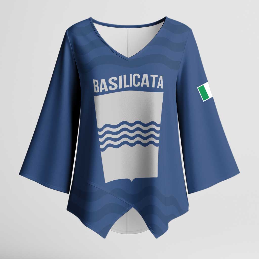 Personalized Italy Basilicata Kimono Sleeve Blouse Inspiration Flags Style - Wonder Print Shop