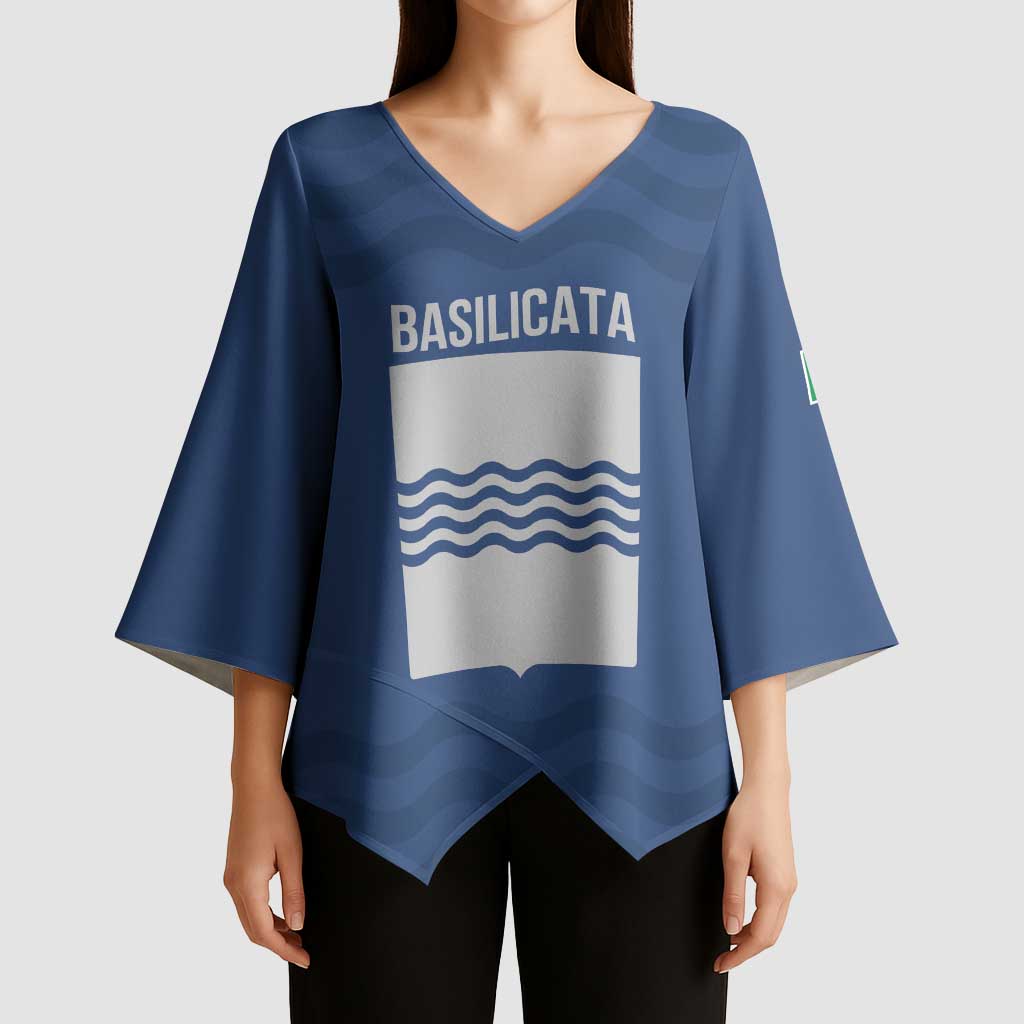 Personalized Italy Basilicata Kimono Sleeve Blouse Inspiration Flags Style - Wonder Print Shop