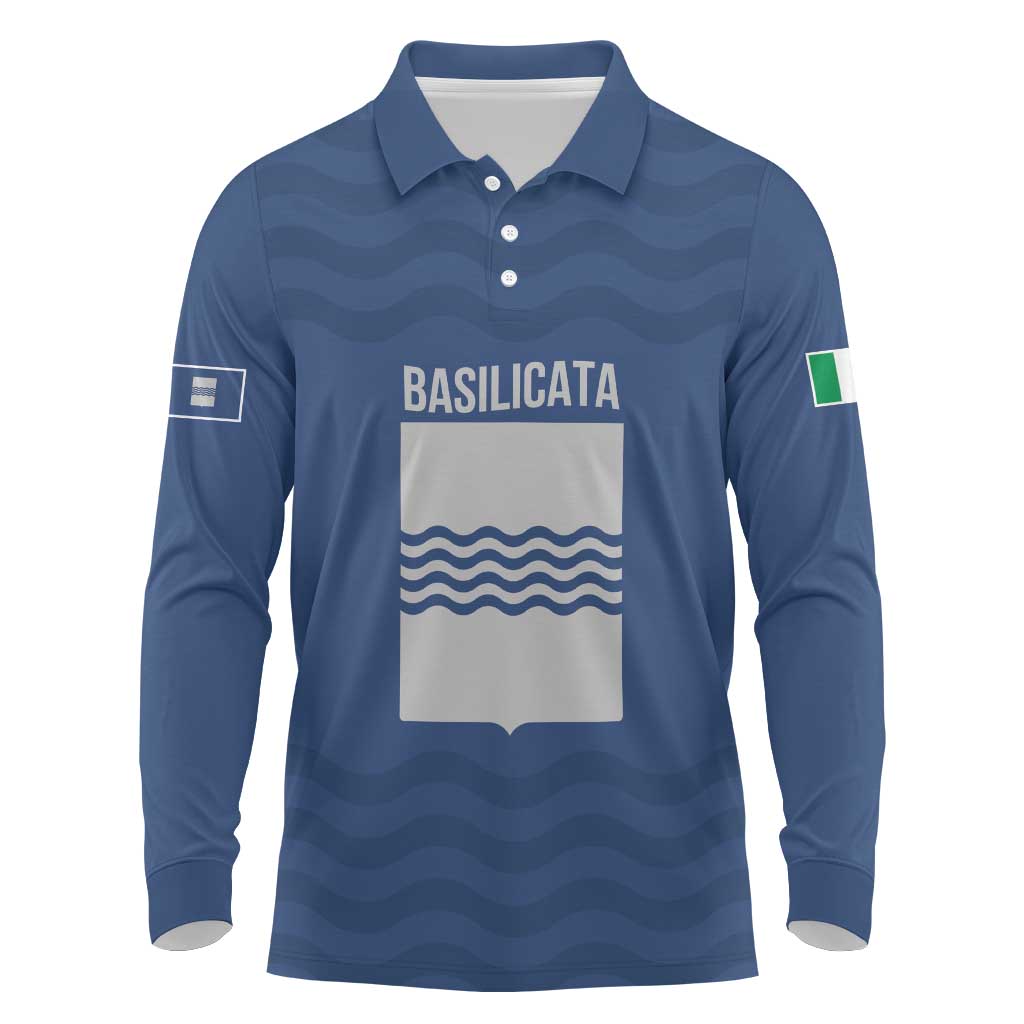 Personalized Italy Basilicata Long Sleeve Polo Shirt Inspiration Flags Style