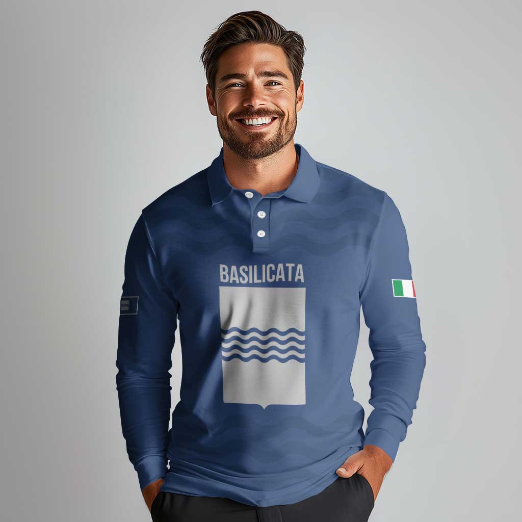 Personalized Italy Basilicata Long Sleeve Polo Shirt Inspiration Flags Style
