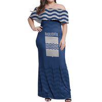 Personalized Italy Basilicata Off Shoulder Maxi Dress Inspiration Flags Style
