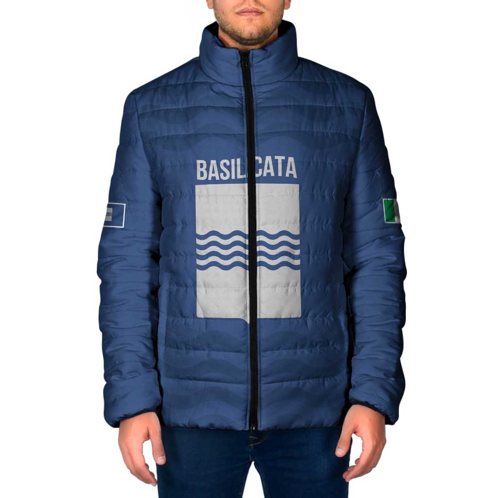 Personalized Italy Basilicata Padded Jacket Inspiration Flags Style - Wonder Print Shop