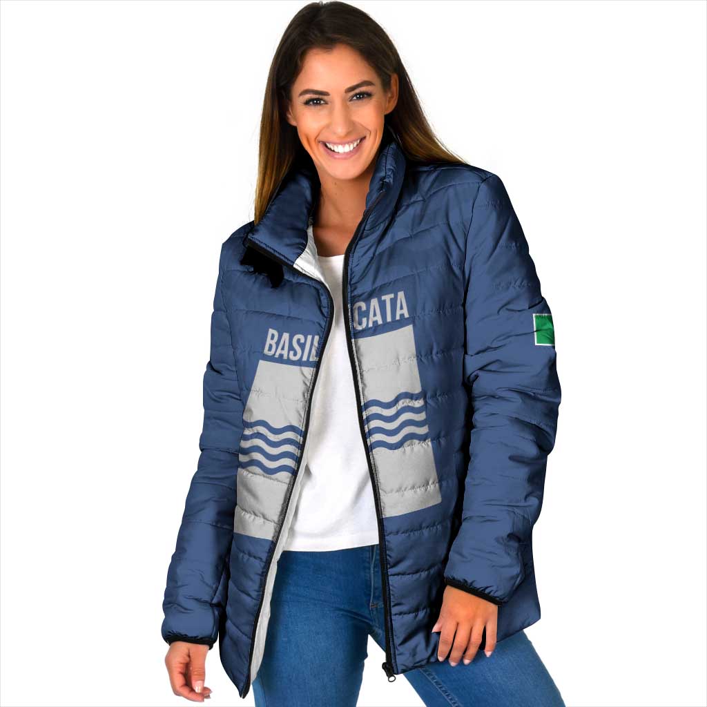 Personalized Italy Basilicata Padded Jacket Inspiration Flags Style - Wonder Print Shop