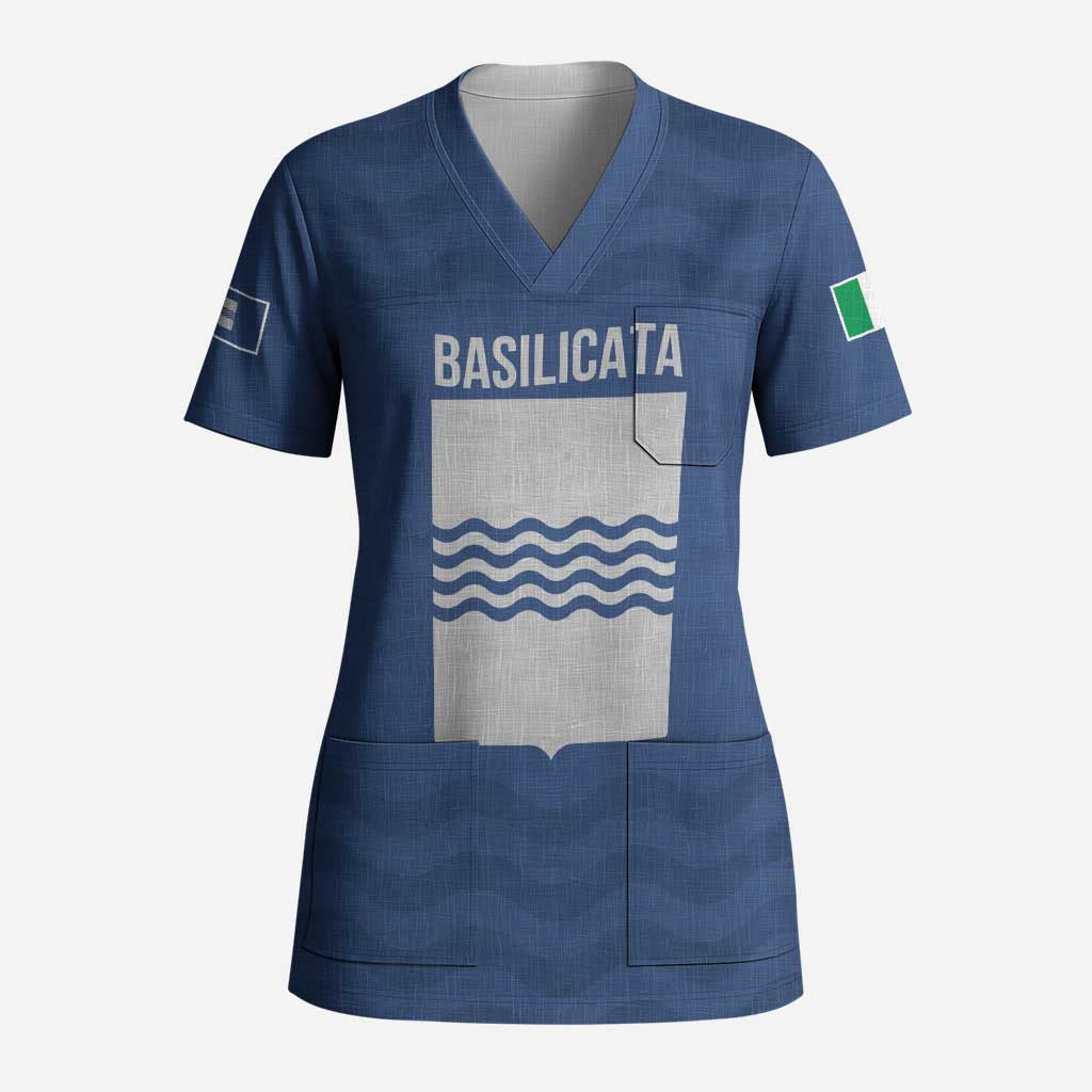 Personalized Italy Basilicata Scrub Top Inspiration Flags Style - Wonder Print Shop