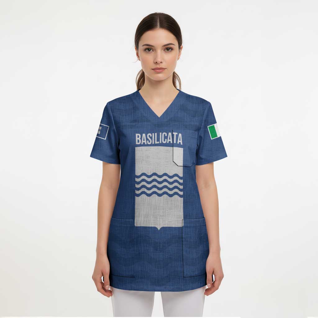 Personalized Italy Basilicata Scrub Top Inspiration Flags Style - Wonder Print Shop