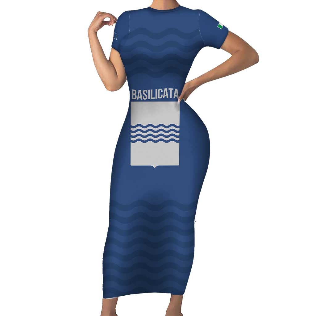 Personalized Italy Basilicata Short Sleeve Bodycon Dress Inspiration Flags Style
