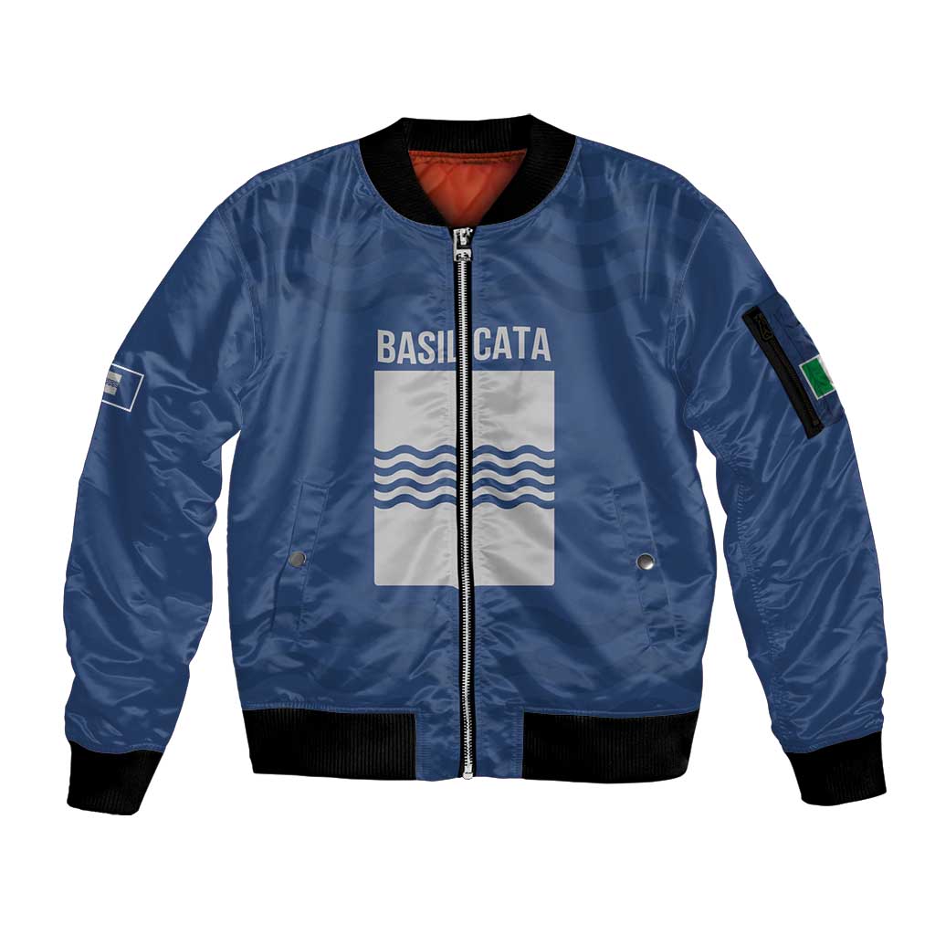 Personalized Italy Basilicata Sleeve Zip Bomber Jacket Inspiration Flags Style
