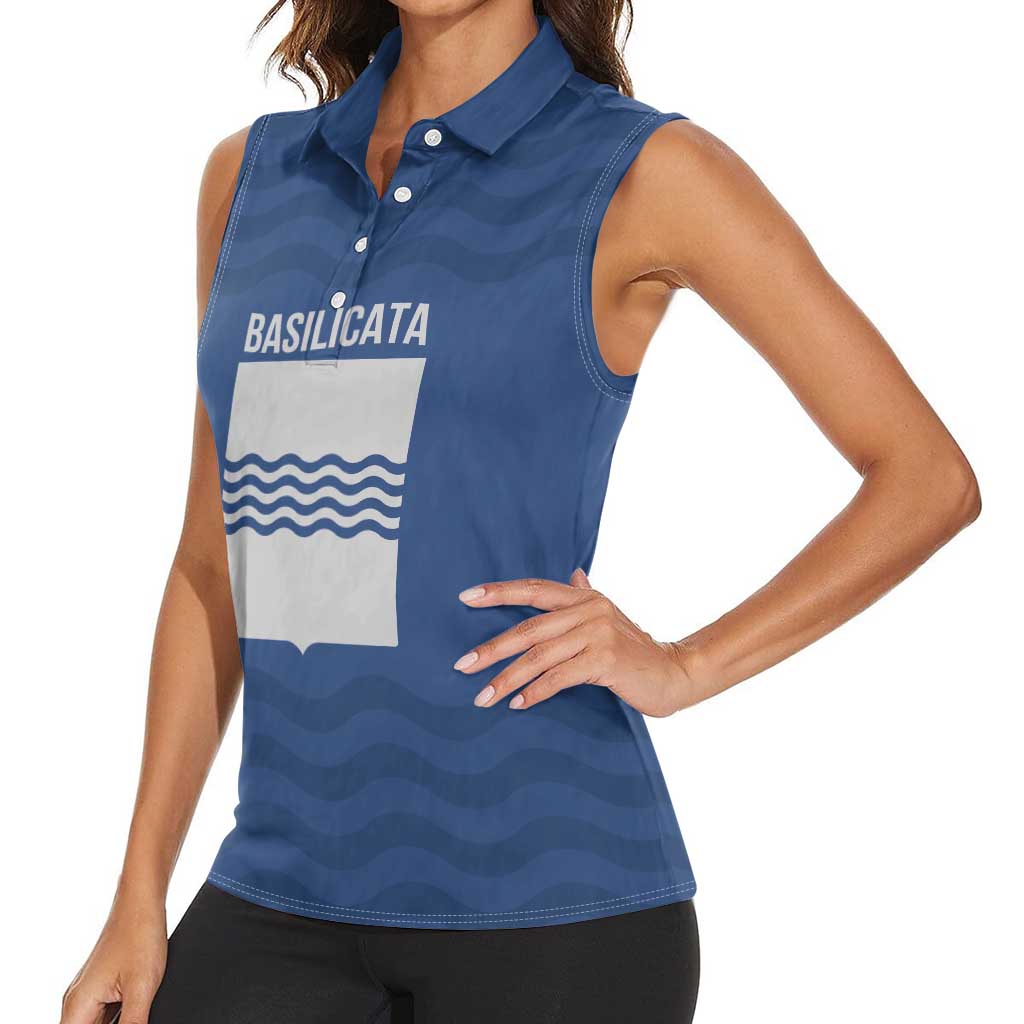 Personalized Italy Basilicata Women Sleeveless Polo Shirt Inspiration Flags Style