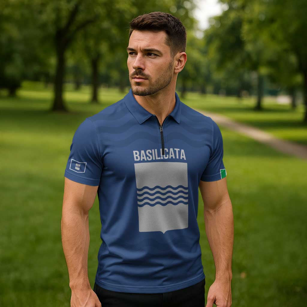 Personalized Italy Basilicata Zipper Polo Shirt Inspiration Flags Style - Wonder Print Shop