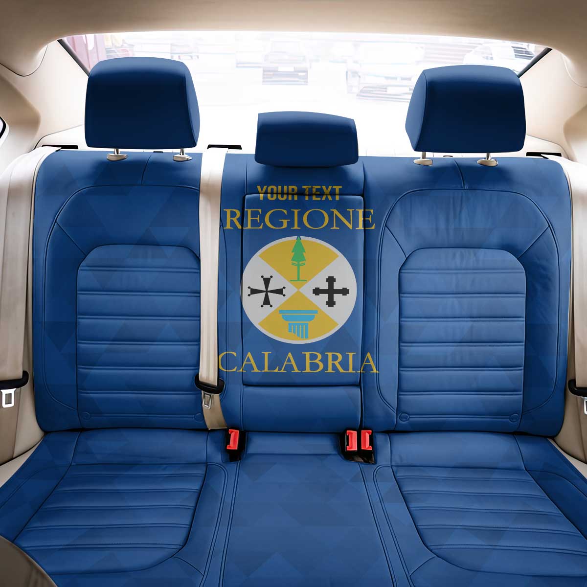 Personalized Italy Calabria Back Car Seat Cover Inspiration Flags Style