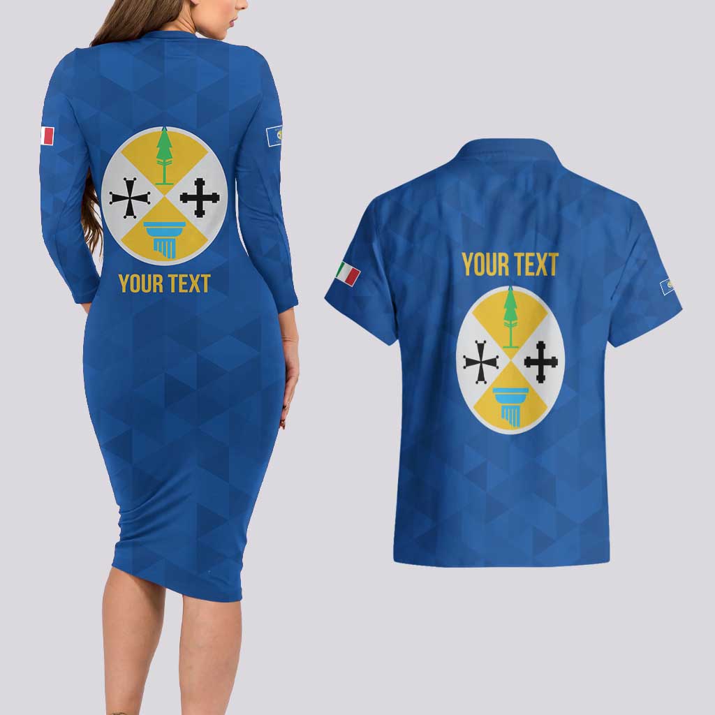 Personalized Italy Calabria Couples Matching Long Sleeve Bodycon Dress and Hawaiian Shirt Inspiration Flags Style