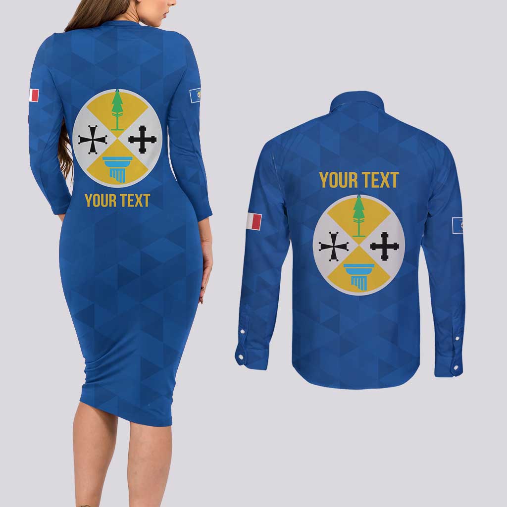 Personalized Italy Calabria Couples Matching Long Sleeve Bodycon Dress and Long Sleeve Button Shirt Inspiration Flags Style
