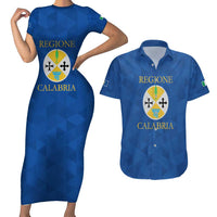 Personalized Italy Calabria Couples Matching Short Sleeve Bodycon Dress and Hawaiian Shirt Inspiration Flags Style