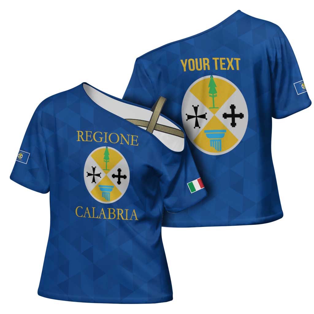 Personalized Italy Calabria Cross Shoulder Shirt Inspiration Flags Style - Wonder Print Shop