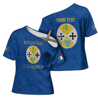 Personalized Italy Calabria Cross Shoulder Shirt Inspiration Flags Style - Wonder Print Shop