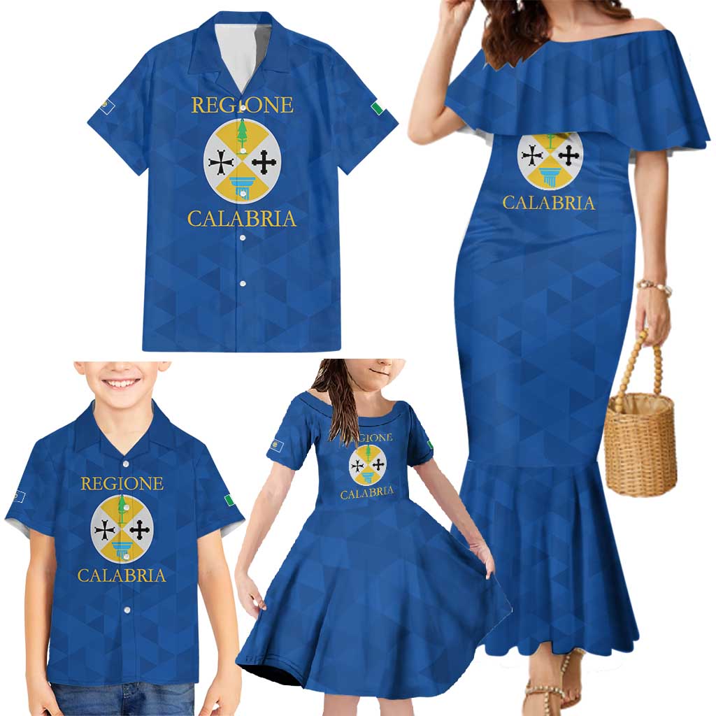 Personalized Italy Calabria Family Matching Mermaid Dress and Hawaiian Shirt Inspiration Flags Style