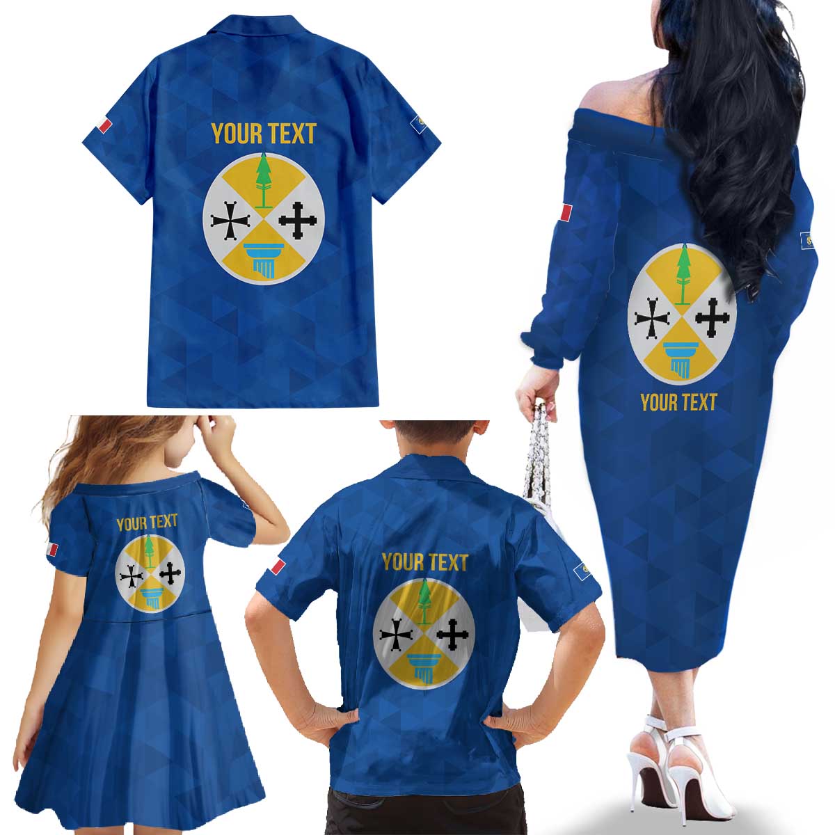 Personalized Italy Calabria Family Matching Off The Shoulder Long Sleeve Dress and Hawaiian Shirt Inspiration Flags Style