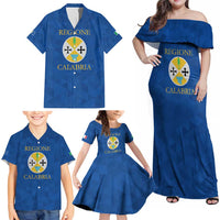 Personalized Italy Calabria Family Matching Off Shoulder Maxi Dress and Hawaiian Shirt Inspiration Flags Style