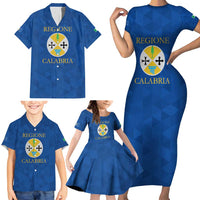 Personalized Italy Calabria Family Matching Short Sleeve Bodycon Dress and Hawaiian Shirt Inspiration Flags Style