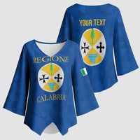 Personalized Italy Calabria Kimono Sleeve Blouse Inspiration Flags Style - Wonder Print Shop