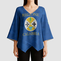 Personalized Italy Calabria Kimono Sleeve Blouse Inspiration Flags Style - Wonder Print Shop