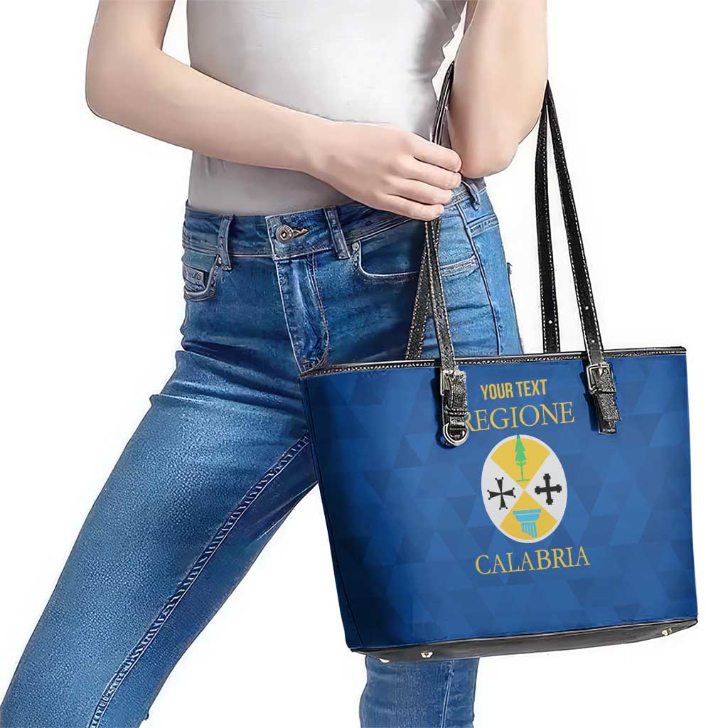 Personalized Italy Calabria Leather Tote Bag Inspiration Flags Style