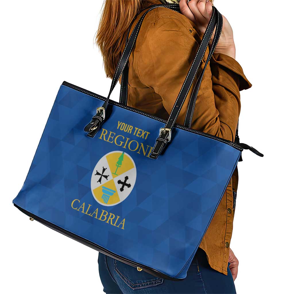 Personalized Italy Calabria Leather Tote Bag Inspiration Flags Style