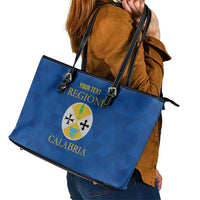 Personalized Italy Calabria Leather Tote Bag Inspiration Flags Style