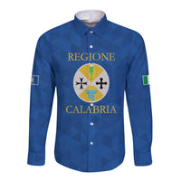 Personalized Italy Calabria Long Sleeve Button Shirt Inspiration Flags Style
