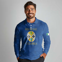 Personalized Italy Calabria Long Sleeve Polo Shirt Inspiration Flags Style