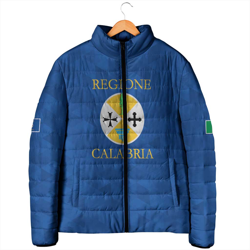 Personalized Italy Calabria Padded Jacket Inspiration Flags Style - Wonder Print Shop