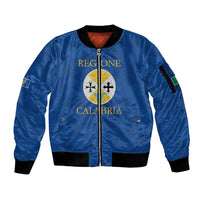 Personalized Italy Calabria Sleeve Zip Bomber Jacket Inspiration Flags Style