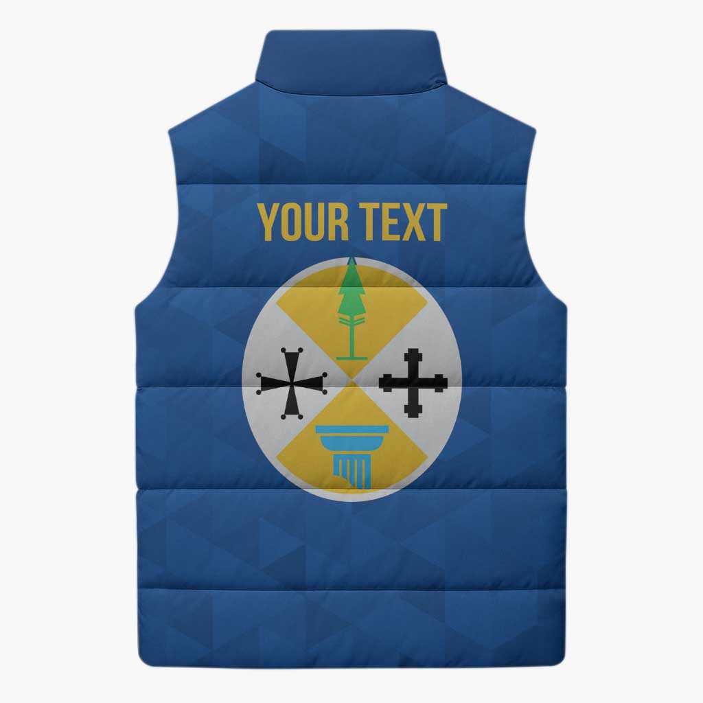 Personalized Italy Calabria Sleeveless Puffer Jacket Inspiration Flags Style - Wonder Print Shop