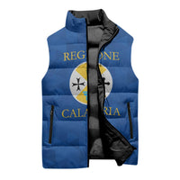 Personalized Italy Calabria Sleeveless Puffer Jacket Inspiration Flags Style - Wonder Print Shop