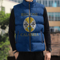 Personalized Italy Calabria Sleeveless Puffer Jacket Inspiration Flags Style - Wonder Print Shop