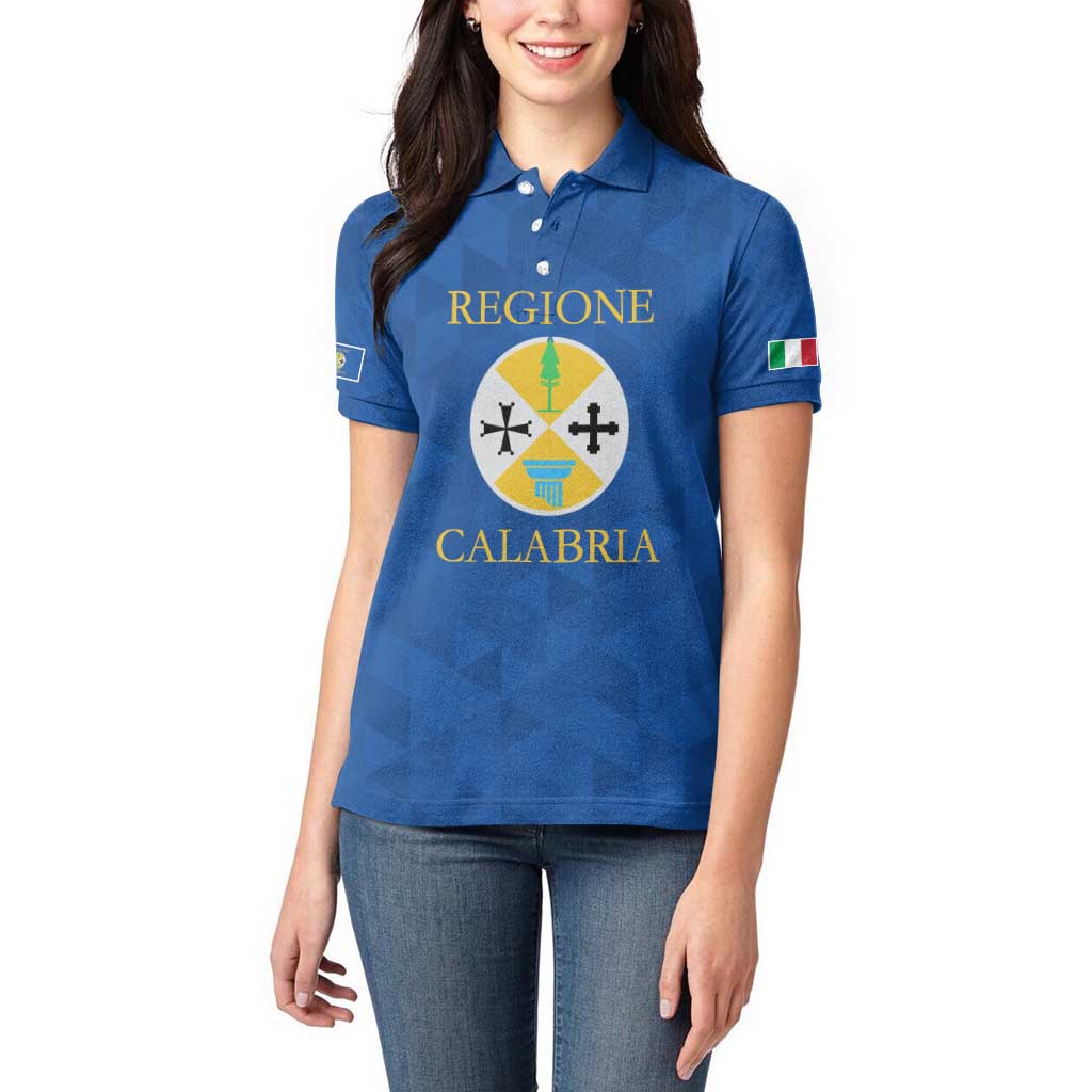 Personalized Italy Calabria Women Polo Shirt Inspiration Flags Style