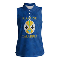 Personalized Italy Calabria Women Sleeveless Polo Shirt Inspiration Flags Style
