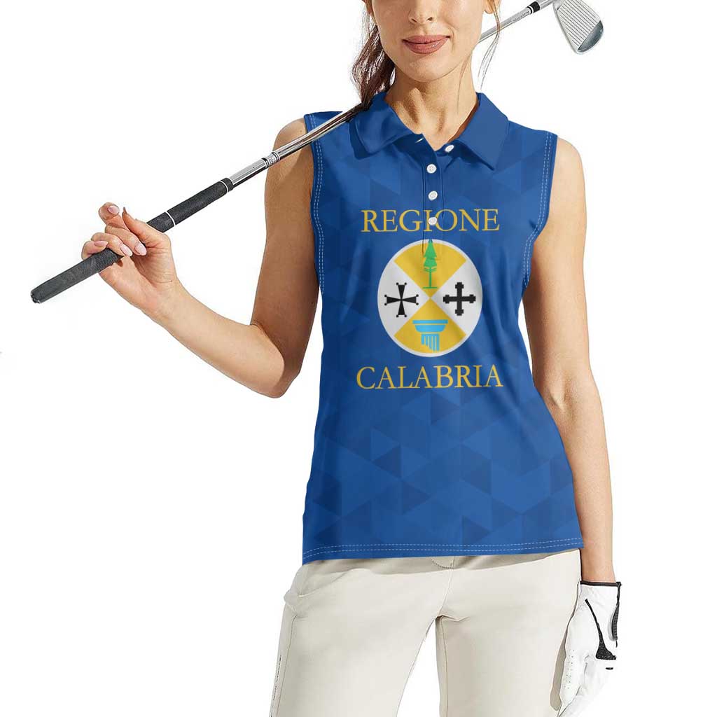 Personalized Italy Calabria Women Sleeveless Polo Shirt Inspiration Flags Style