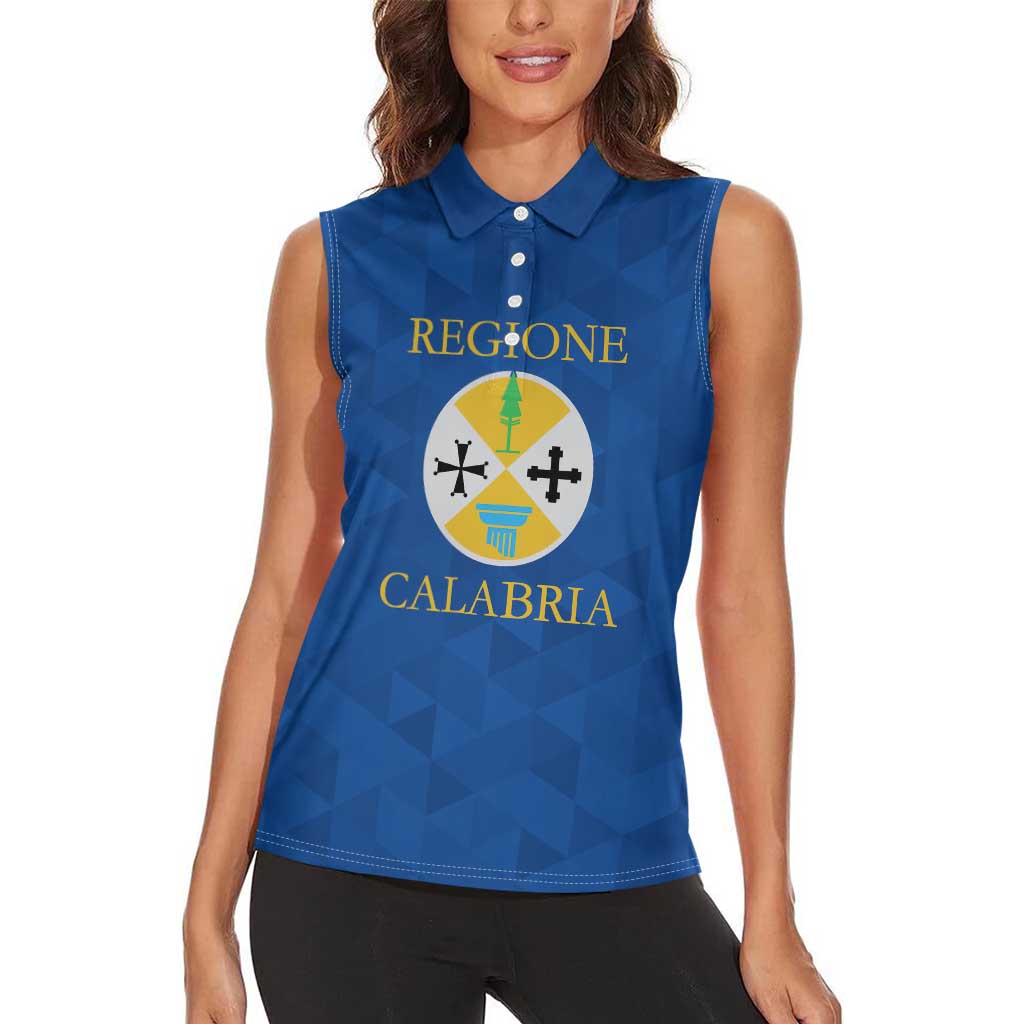 Personalized Italy Calabria Women Sleeveless Polo Shirt Inspiration Flags Style