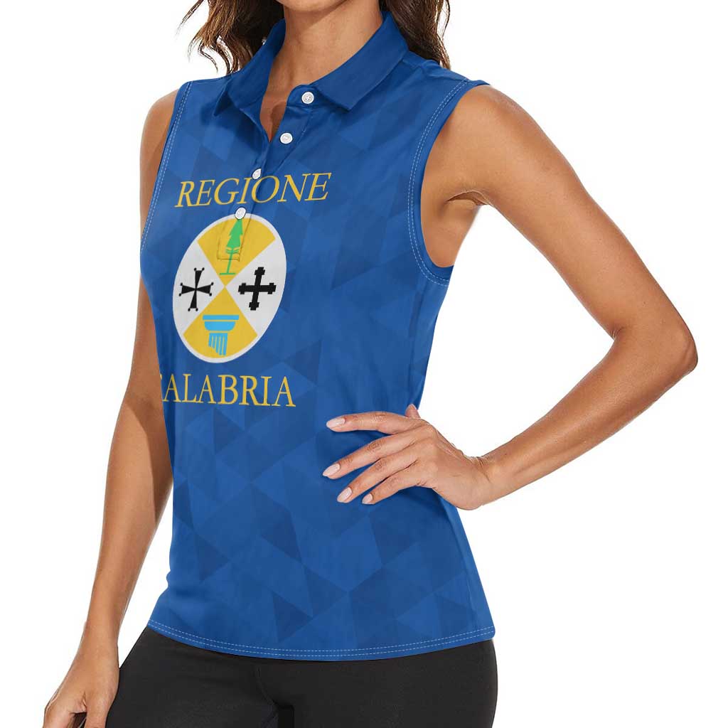 Personalized Italy Calabria Women Sleeveless Polo Shirt Inspiration Flags Style