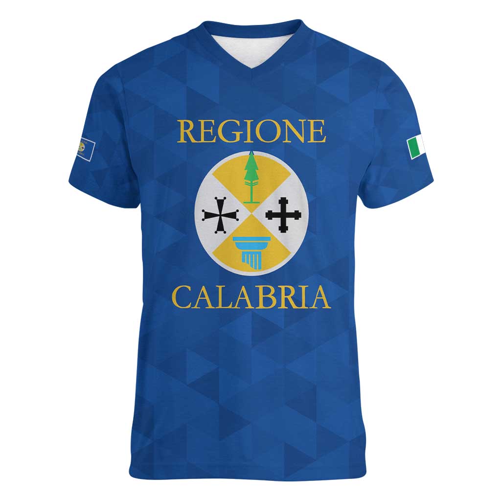 Personalized Italy Calabria Women V-Neck T-Shirt Inspiration Flags Style