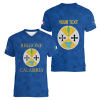 Personalized Italy Calabria Women V-Neck T-Shirt Inspiration Flags Style