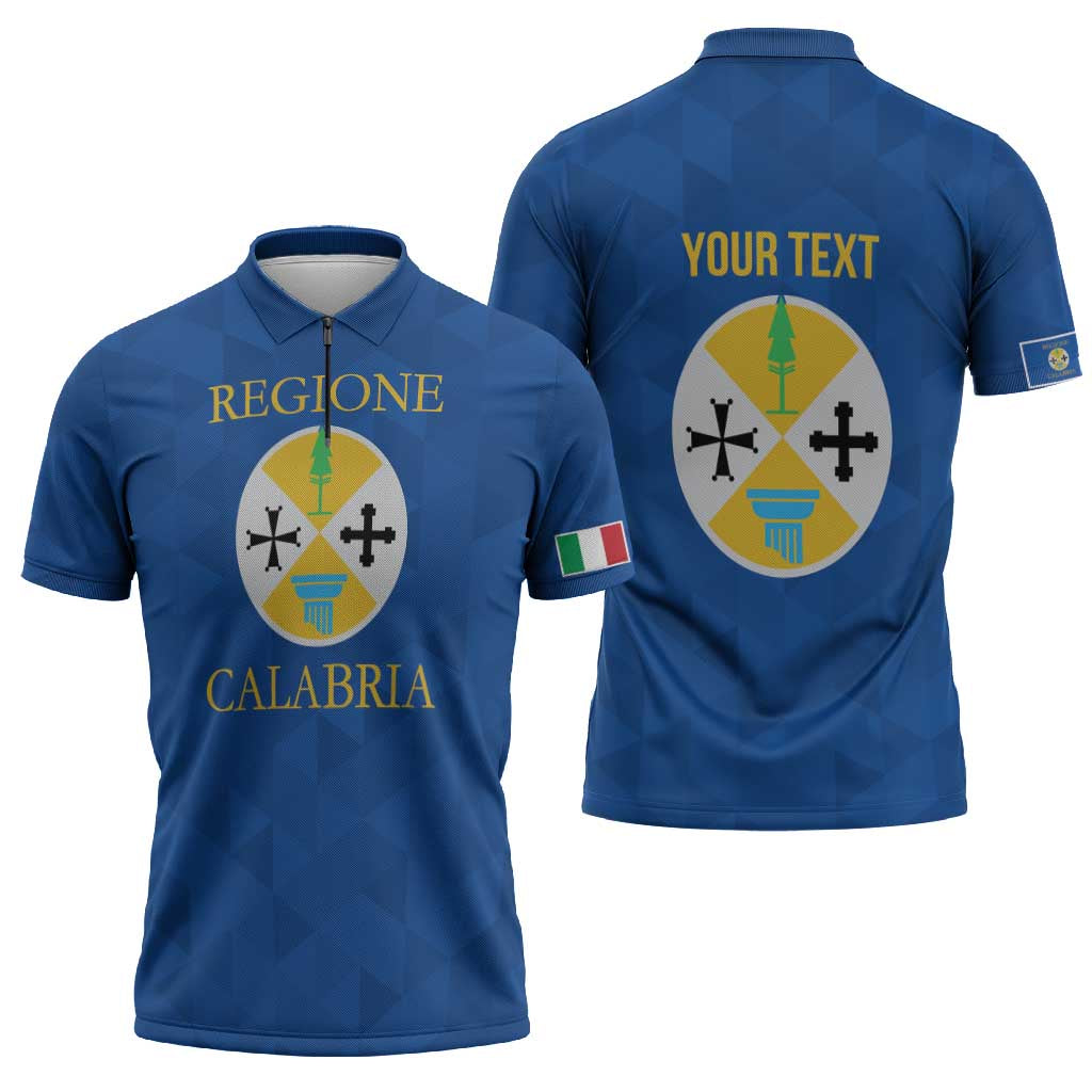 Personalized Italy Calabria Zipper Polo Shirt Inspiration Flags Style - Wonder Print Shop
