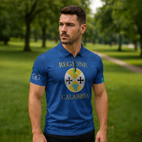 Personalized Italy Calabria Zipper Polo Shirt Inspiration Flags Style - Wonder Print Shop
