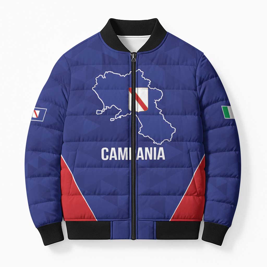 Personalized Italy Campania Bomber Puffer Jacket Inspiration Flags Style - Wonder Print Shop
