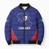 Personalized Italy Campania Bomber Puffer Jacket Inspiration Flags Style - Wonder Print Shop