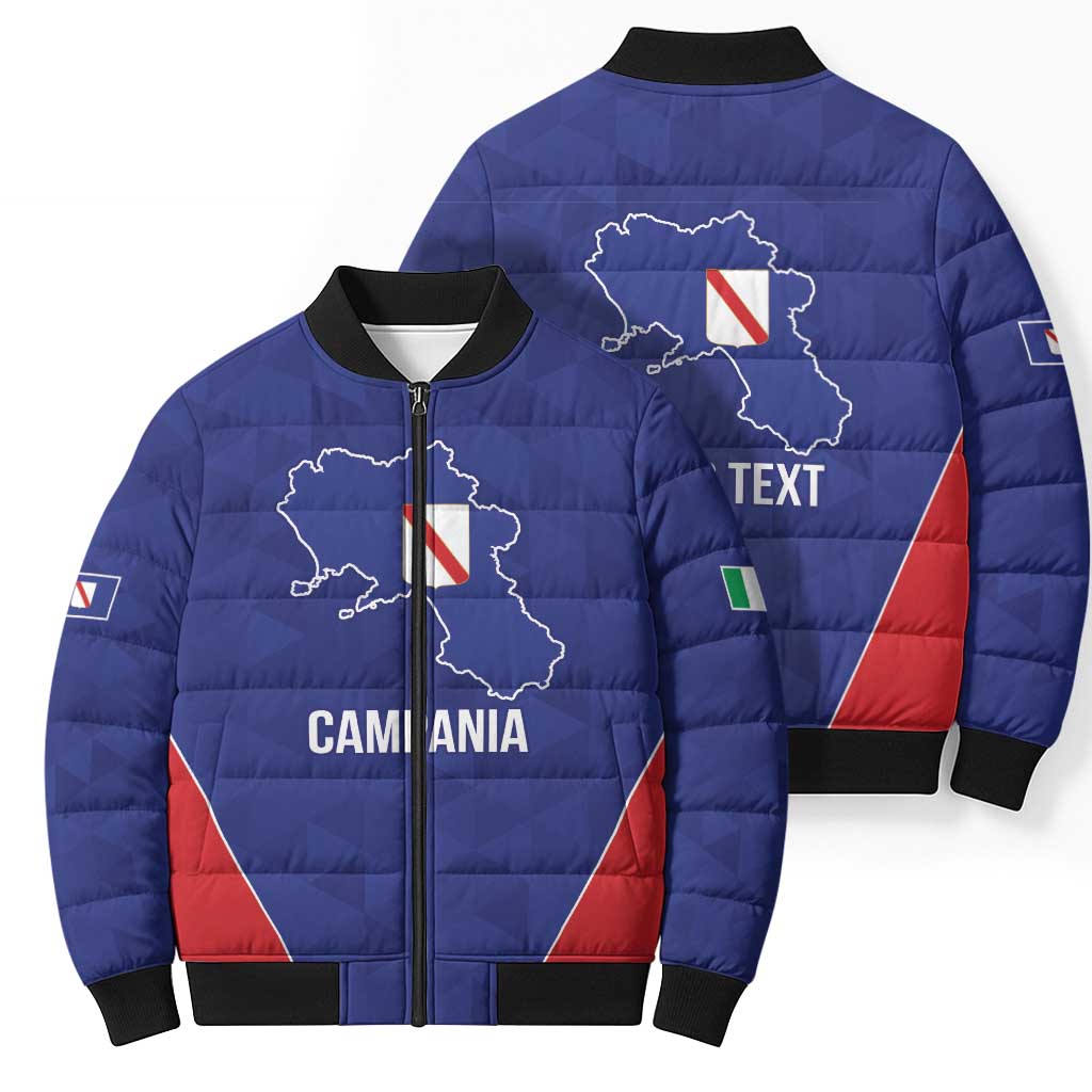 Personalized Italy Campania Bomber Puffer Jacket Inspiration Flags Style - Wonder Print Shop