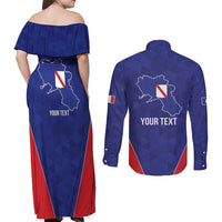 Personalized Italy Campania Couples Matching Off Shoulder Maxi Dress and Long Sleeve Button Shirt Inspiration Flags Style