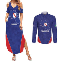 Personalized Italy Campania Couples Matching Summer Maxi Dress and Long Sleeve Button Shirt Inspiration Flags Style