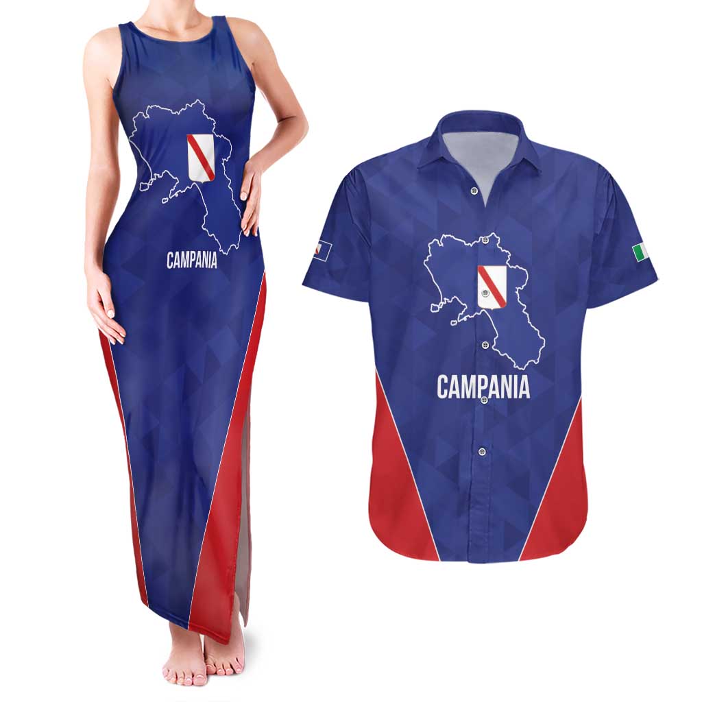 Personalized Italy Campania Couples Matching Tank Maxi Dress and Hawaiian Shirt Inspiration Flags Style